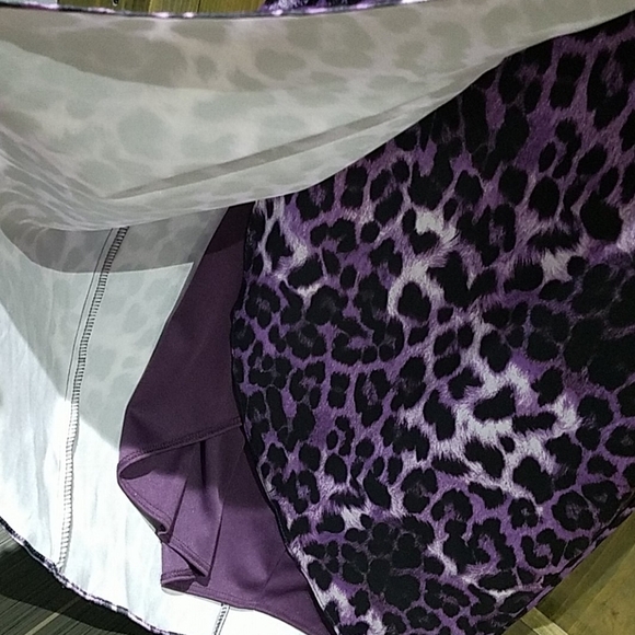 PURPLE BLACK LEOPARD ANIMAL  PRINT STRAPLESS DRESS STRETCH SEXY MOBWIFE CLUBWEAR - Picture 5 of 11